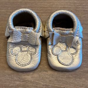 Freshly picked gold metallic Disney moccasins